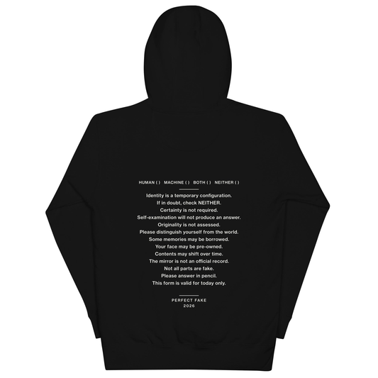 “Form 12” Black Hoodie — back view