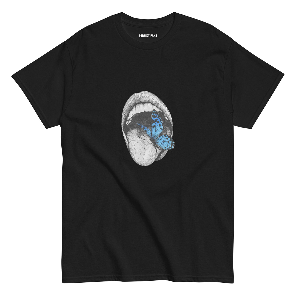 “Blue Butterfly” Tee — front view