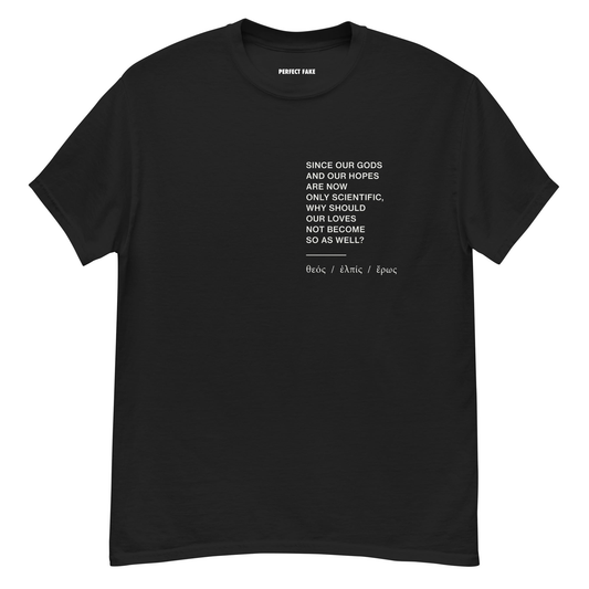 “Tomorrow’s Eve” Black Tee — front view